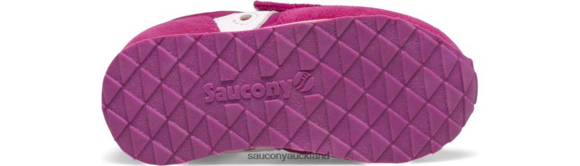 Baby Jazz Hook & Loop Sneaker Saucony Kids RH86VR989Fuchsia/Coral/White
