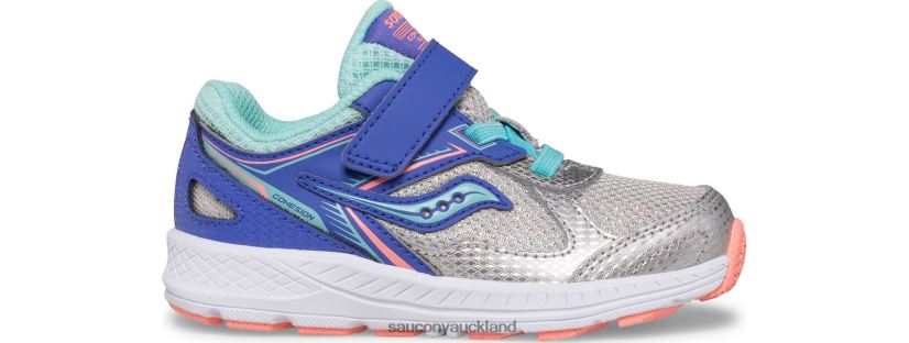 Cohesion 14 A/C Jr. Sneaker Saucony Kids RH86VR921Silver/Periwinkle/Turq