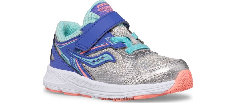 Cohesion 14 A/C Jr. Sneaker Saucony Kids RH86VR921Silver/Periwinkle/Turq