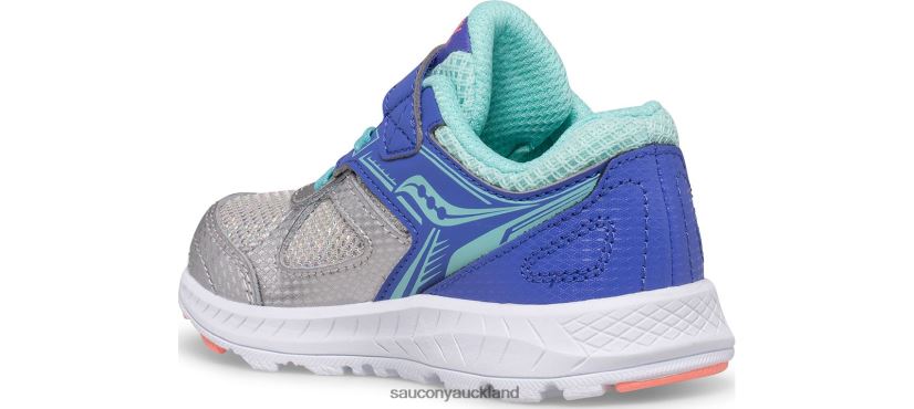 Cohesion 14 A/C Jr. Sneaker Saucony Kids RH86VR921Silver/Periwinkle/Turq