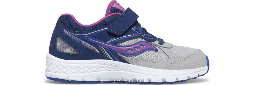 Cohesion 14 A/C Sneaker Saucony Kids RH86VR917Navy/Grey/Grape