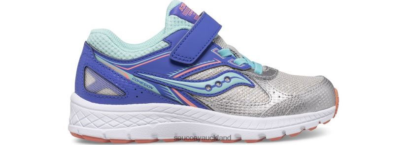 Cohesion 14 A/C Sneaker Saucony Kids RH86VR919Silver/Periwinkle/Turq