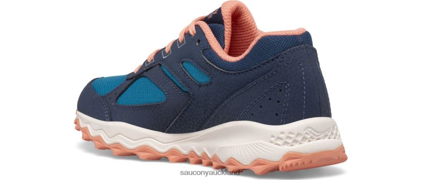 Cohesion TR14 Lace Sneaker Saucony Kids RH86VR896Navy/Teal/Coral