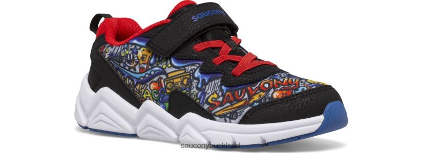 Flash 3.0 A/C Sneaker Saucony Kids RH86VR977Black/Red/Graffiti