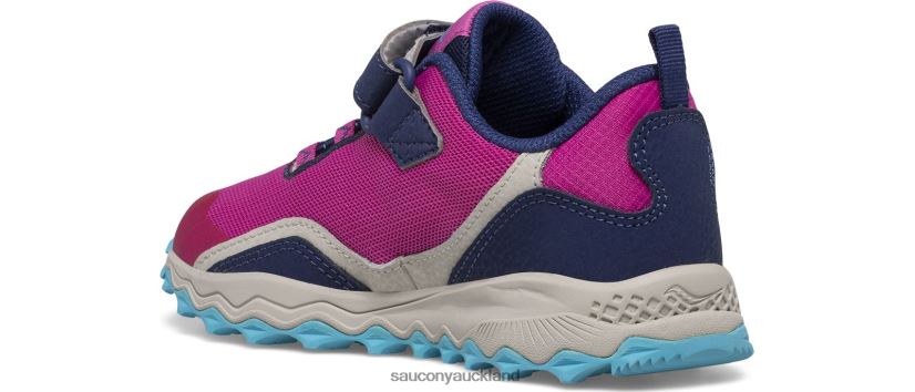 Peregrine 12 Shield A/C Sneaker Saucony Kids RH86VR881Navy/Pink/Turq