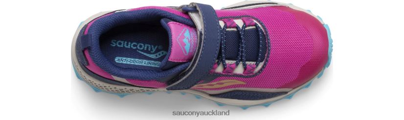 Peregrine 12 Shield A/C Sneaker Saucony Kids RH86VR881Navy/Pink/Turq