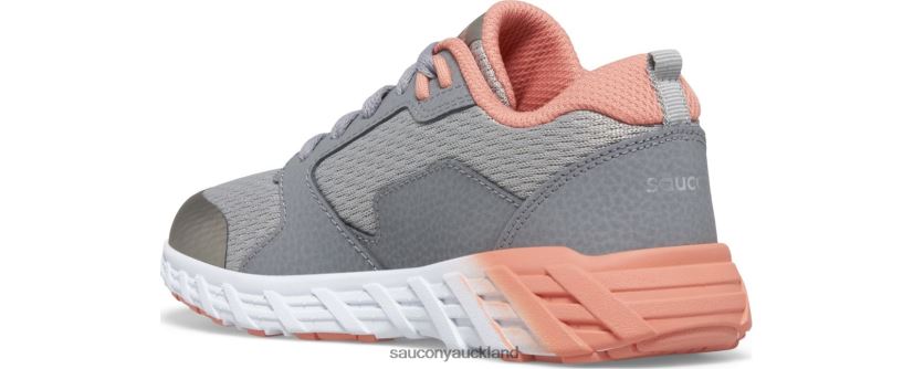 Wind 2.0 Lace Sneaker Saucony Kids RH86VR939Grey/Coral