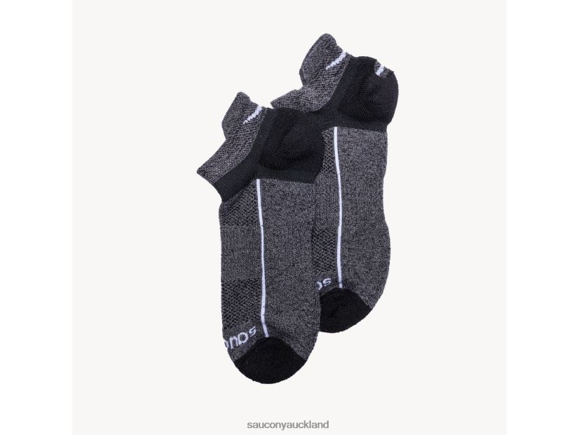 Inferno Merino Wool Blend No Show 3-Pack Sock Saucony Men RH86VR472Grey Marl