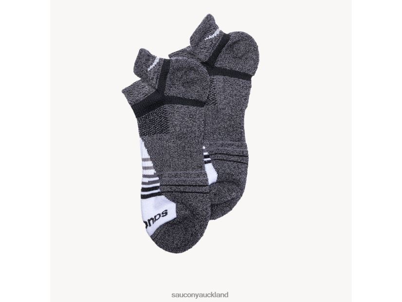 Inferno Merino Wool Blend No Show 3-Pack Sock Saucony Men RH86VR472Grey Marl