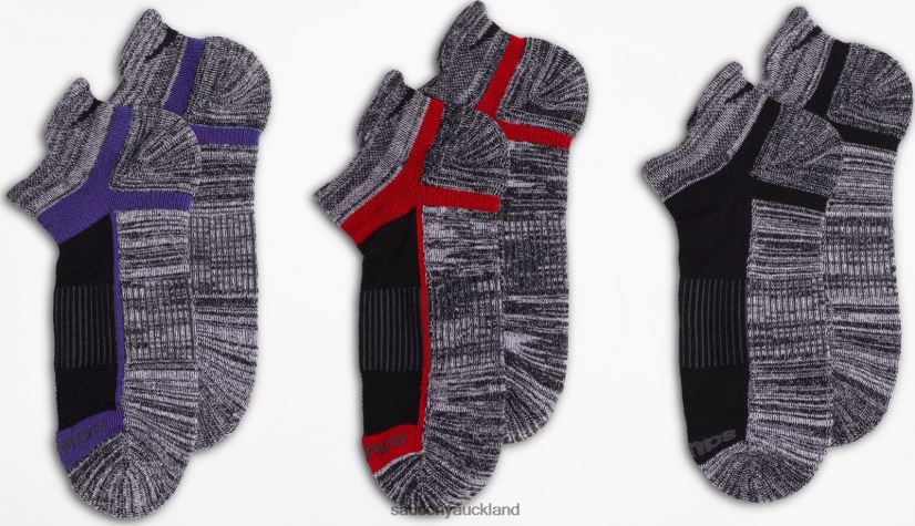 Inferno No Show Tab 3-Pack Socks Saucony Men RH86VR477Black/Grey Assorted