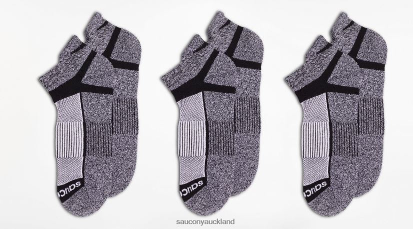 Inferno No Show Tab 3-Pack Socks Saucony Men RH86VR478Black/White/Marl