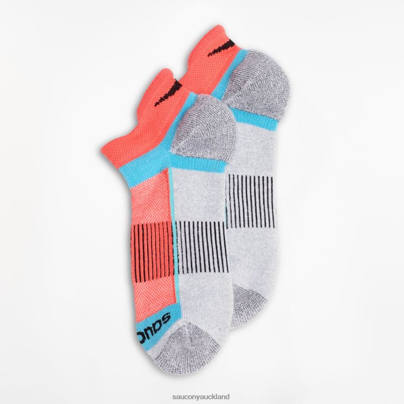 Inferno No Show Tab 3-Pack Socks Saucony Men RH86VR479Grey Heather