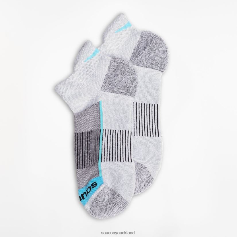 Inferno No Show Tab 3-Pack Socks Saucony Men RH86VR479Grey Heather