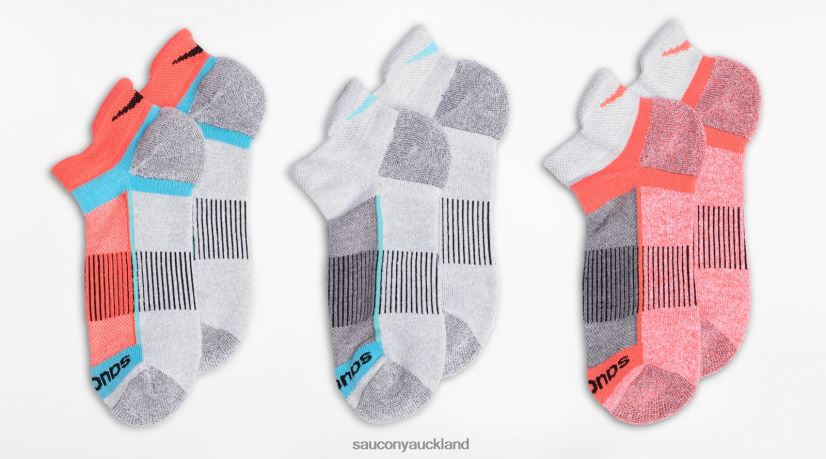 Inferno No Show Tab 3-Pack Socks Saucony Men RH86VR479Grey Heather
