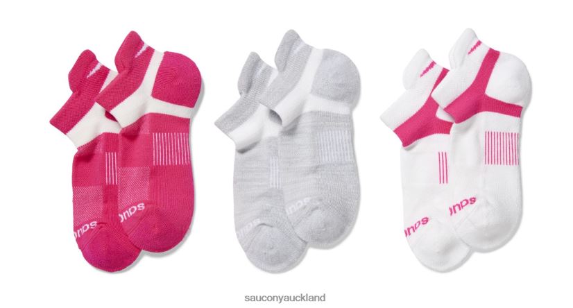 Inferno No Show Tab 3-Pack Socks Saucony Men RH86VR486Pink