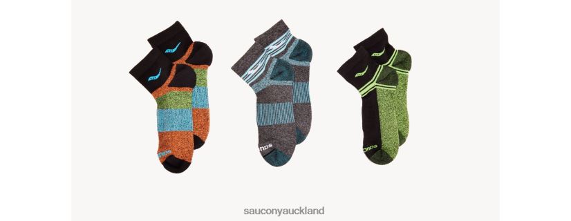 Inferno Quarter 3-Pack Socks Saucony Men RH86VR483Bright Future