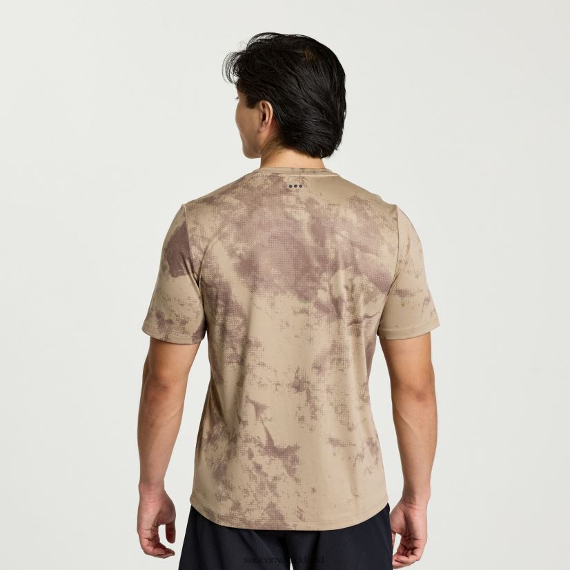 Explorer Short Sleeve Saucony Men RH86VR379Pewter Tie-Dye Print