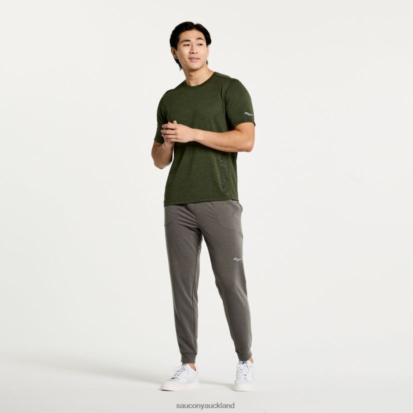 Stopwatch Graphic Short Sleeve Saucony Men RH86VR344Climbing Ivy Heather Graphic