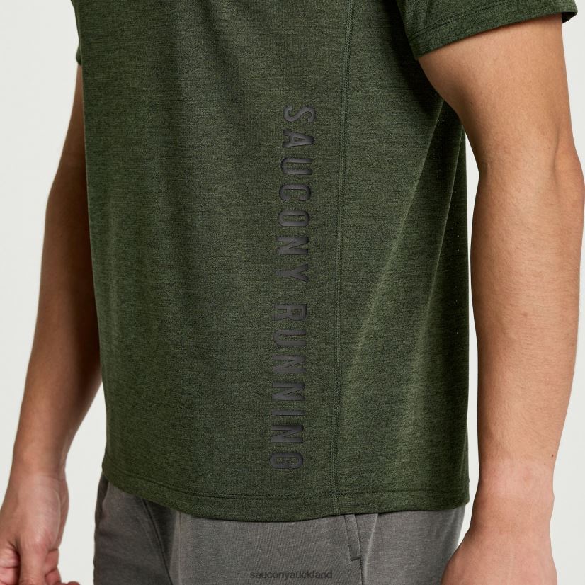 Stopwatch Graphic Short Sleeve Saucony Men RH86VR344Climbing Ivy Heather Graphic