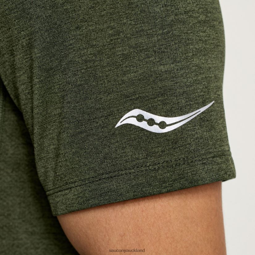 Stopwatch Graphic Short Sleeve Saucony Men RH86VR344Climbing Ivy Heather Graphic