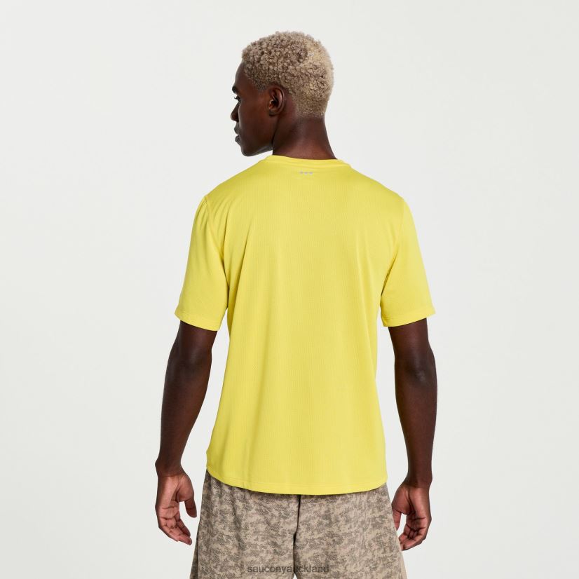 Stopwatch Graphic Short Sleeve Saucony Men RH86VR348Sulphur Heather Graphic