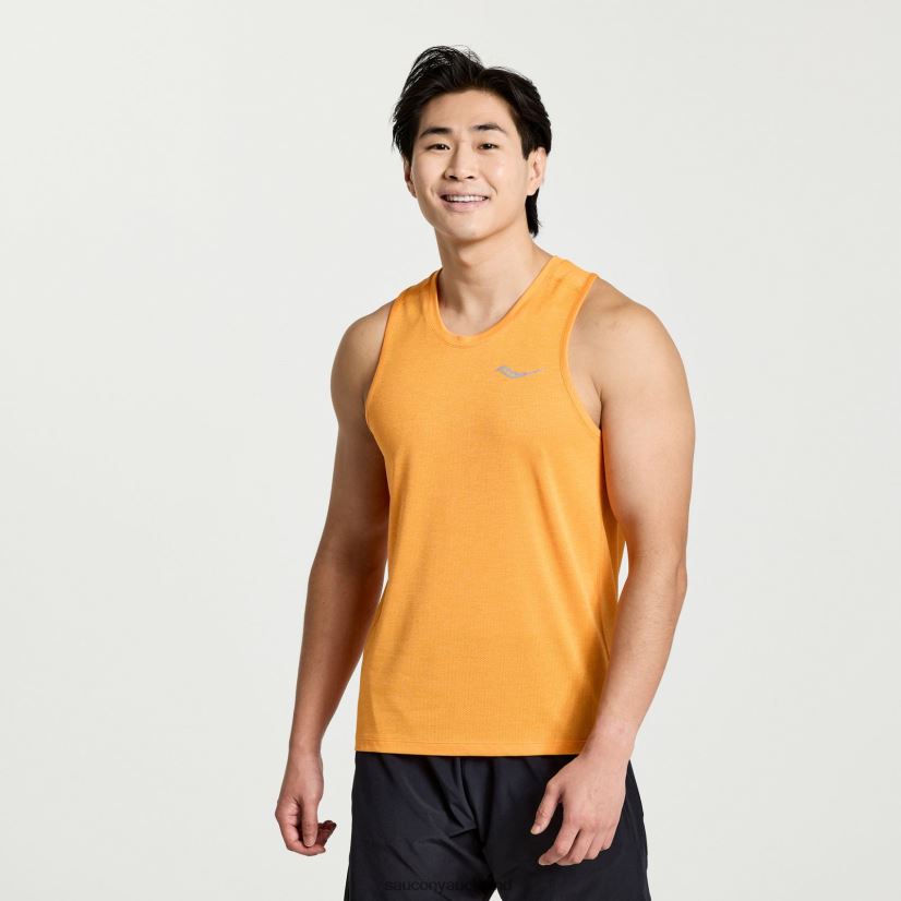 Stopwatch Singlet Saucony Men RH86VR309Marigold Heather