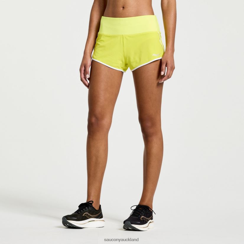 Outpace 2.5 Split Short Saucony Women RH86VR838Citron