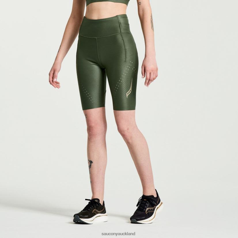 Pinnacle 8 Tight Short Saucony Women RH86VR847Climbing Ivy