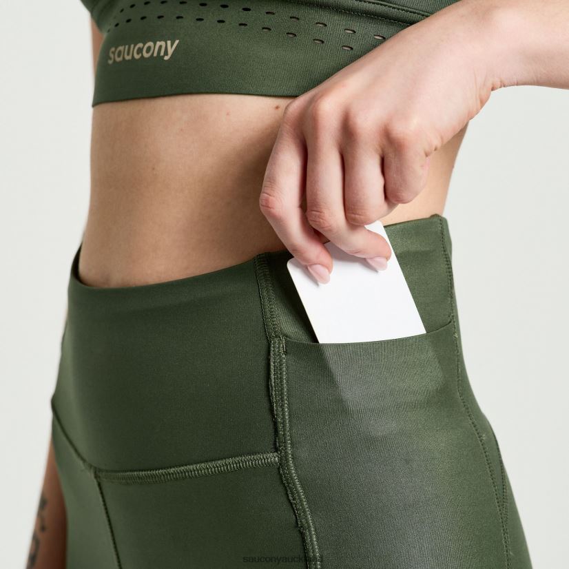 Pinnacle 8 Tight Short Saucony Women RH86VR847Climbing Ivy