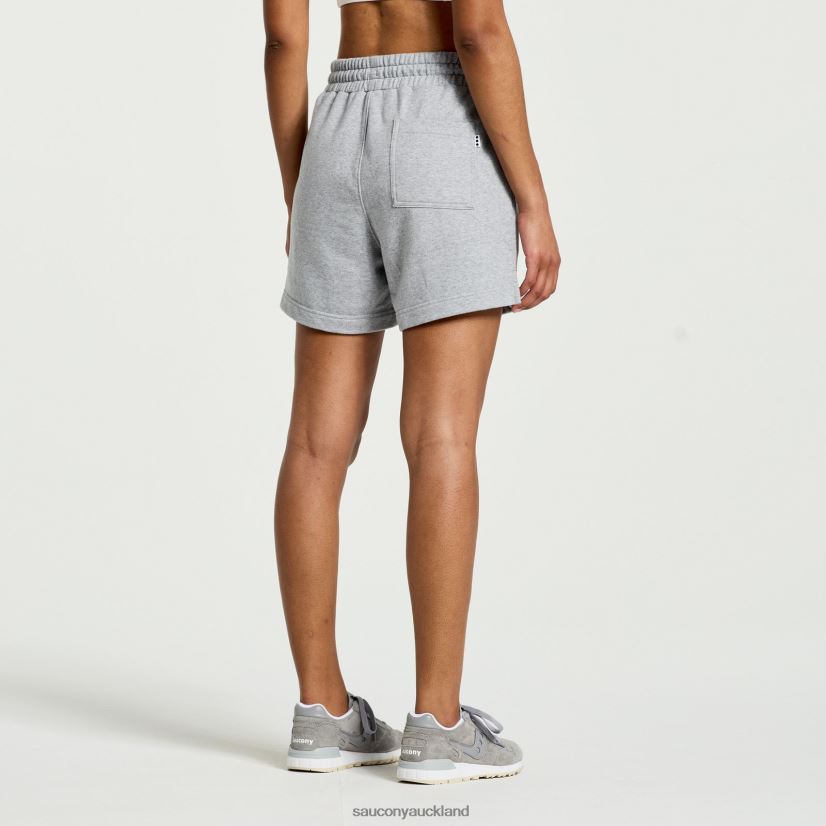 Rested Sweat Short Saucony Women RH86VR831Light Grey Heather Graphic